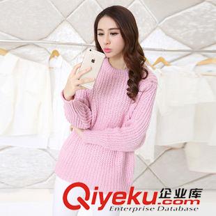 2015年09月06新款 實(shí)拍毛衣女2015年新品秋裝復(fù)古圓領(lǐng)女新款寬松套頭針織衫蝙蝠衫原始圖片2