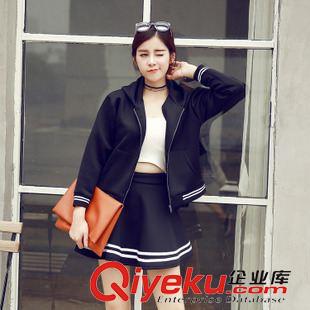 2015年09月06新款 實拍2015秋冬季新款原創(chuàng)時尚復古休閑百搭腰頭拼色呢子 小腳褲女