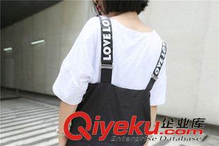 06月21新款 時尚港風(fēng)背帶褲2015夏季新款女裝字母寬松吊帶寬腿褲闊腿長褲原始圖片3