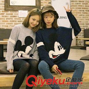 01月06新款 2015春裝韓國新款女裝 休閑寬松針織米奇毛衣女 圓領套頭毛衫 女原始圖片3