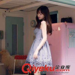 06月11日新款 2014夏韓國新款女裝 波西米亞掛脖露背雪紡開叉大擺長裙連衣裙