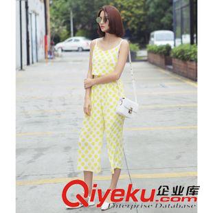 套裝 2015新款韓版女裝高腰女式休閑九褲闊腿褲女夏套裝兩件套實拍原始圖片2