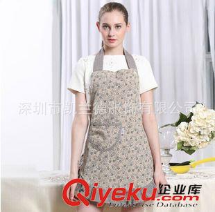圍裙 韓版時尚花圍裙餐廳咖啡美甲店服務員工作圍裙可定做印字Logo原始圖片2