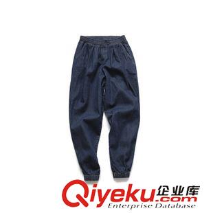 【牛仔褲】 秋冬新品 原創(chuàng)個性假破洞裝飾  純黑色小腳哈倫牛仔長褲 TX63/P70