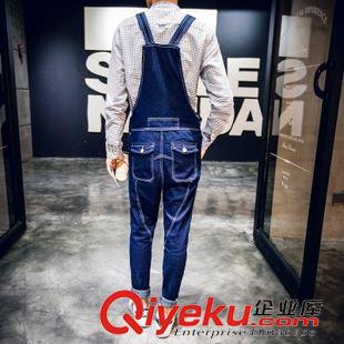 【牛仔褲】 牛仔背帶褲 模特店主風 935P130 黑色原始圖片3