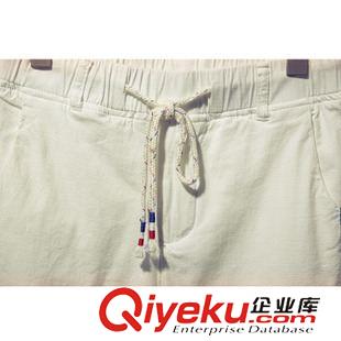 7.04 2015夏裝新款男士拼色休閑麻褲男 電商B249-X019-