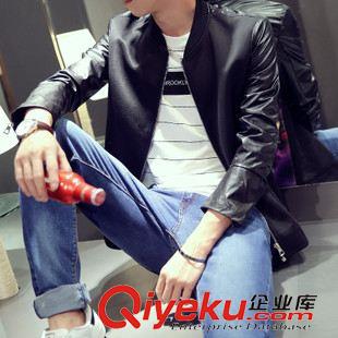 7.12 男式夾克 外套 2015秋冬男裝新款 立領(lǐng)虎頭印花夾克外套男原始圖片3