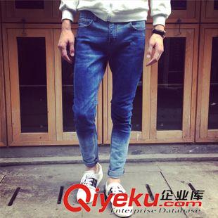 7.13 初秋新款 男式潮褲 簡(jiǎn)單款褲腳洗白設(shè)計(jì)款 牛仔褲 潮原始圖片3