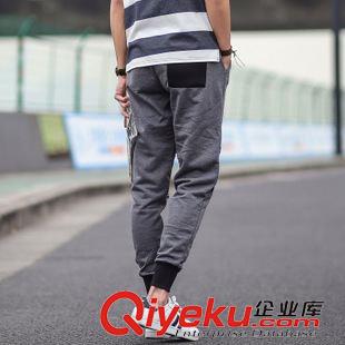 7.21 到貨！秋季新款 日系復(fù)古針織休閑褲男個性拉鏈原創(chuàng)束腳褲K540原始圖片2