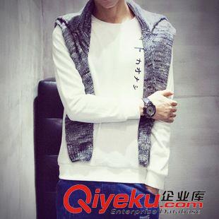 8.01（代理第二檔價格） 港式店主風男修身打底衛衣圓領長袖潮男士319-4506