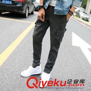 8.22（代理第二檔價格） 秋冬新品 原創個性假破洞裝飾  純黑色小腳哈倫牛仔長褲 TX63/P70