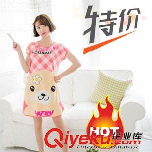 女士睡衣 廠家直銷 夏季爆款熱銷女生夏季可愛牛奶絲睡裙 休閑連體睡衣原始圖片2