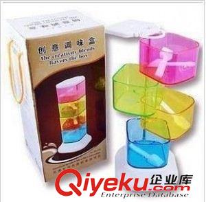 萌尚廚房家居 創(chuàng)意調(diào)味盒四件套 360度彩色調(diào)味盒 旋轉(zhuǎn)式創(chuàng)意調(diào)味罐 現(xiàn)貨批發(fā)原始圖片2