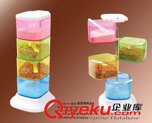 萌尚廚房家居 創(chuàng)意調(diào)味盒四件套 360度彩色調(diào)味盒 旋轉(zhuǎn)式創(chuàng)意調(diào)味罐 現(xiàn)貨批發(fā)原始圖片3