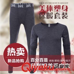 男女羊毛內(nèi)衣系列 熱賣新品美利奴羊毛內(nèi)衣套裝 無縫保暖套裝 男褲保暖套裝批發(fā)