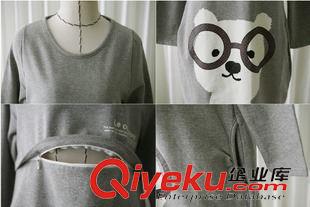 哺乳裝/月子服 新款哺乳裝 春秋款長袖哺乳裙 卡通圖案孕婦裝 喂奶衣批發(fā)原始圖片2