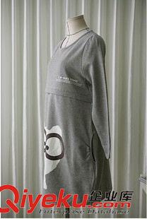 哺乳裝/月子服 新款哺乳裝 春秋款長袖哺乳裙 卡通圖案孕婦裝 喂奶衣批發(fā)原始圖片3