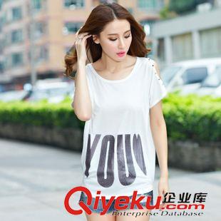 6月第二波 2015百搭女短袖上衣女韓國燙鉆純棉印花修身顯瘦大碼女t恤
