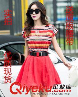6月第二波 2015夏新款韓版氣質(zhì)甜美無(wú)袖蕾絲碎花連衣裙兩件套裝裙