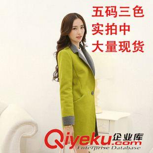 實拍專區(qū) 2015秋裝新款韓版毛呢外套秋季薄款修身大碼女裝呢子大衣原始圖片3