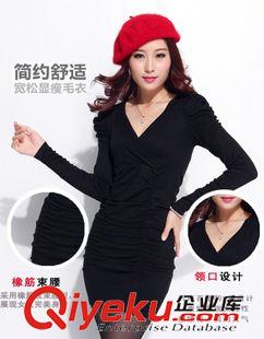 連衣裙 2015 秋裝新款毛衣連衣裙打底衫長(zhǎng)袖長(zhǎng)款女冬加厚褶皺 實(shí)拍原始圖片3