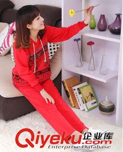孕婦套裝 月子服 秋衣秋褲套裝 新款孕婦裝套裝批發(fā) 韓版休閑小鹿孕婦套裝 抽繩連帽孕婦裝 套裝原始圖片3