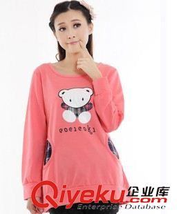 孕婦衛(wèi)衣 外套 春秋季新品孕婦裝 時尚韓版可愛小熊孕婦上衣 長袖孕婦衛(wèi)衣外套原始圖片2