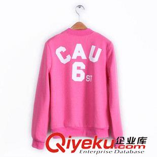 衛(wèi)衣 絨衣 秋冬新款女裝衛(wèi)衣  韓版女式休閑6號字母單排扣圓領(lǐng)衛(wèi)衣 開衫外套原始圖片2