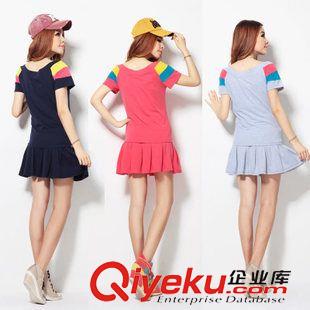 套裝 新品女式套裝夏 韓版拼色短袖T+短裙套裝 學(xué)生休閑套裝 網(wǎng)球服女