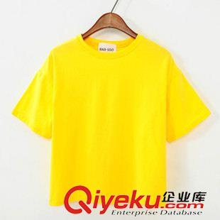 【爆款-店長推薦】 2015韓國夏季新款小清新甜美糖果色短袖純棉T恤女打底衫