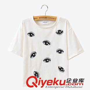 4月上旬新款 2015夏季韓版搞怪圓領(lǐng)頑皮豹印花潮流字母短袖女式T恤一件代發(fā)