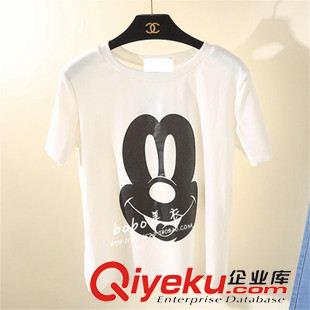 4月上旬新款 2015夏季新款韓版學院可愛風米老鼠印花休閑打底短袖T恤女原始圖片2