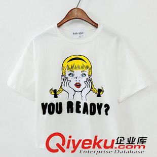 4月下旬新款 2015夏裝新款韓版卡通圖案臉太陽寬松顯瘦百搭小清新女短袖t恤