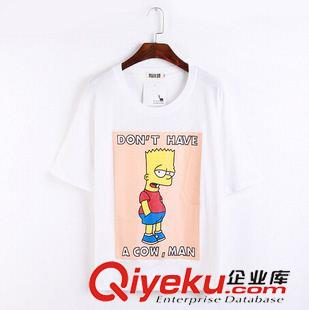 4月下旬新款 韓版卡通BARTMAN辛普森男女情侶裝短袖圓領T恤班服街舞服原始圖片2