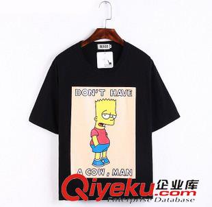 4月下旬新款 韓版卡通BARTMAN辛普森男女情侶裝短袖圓領T恤班服街舞服原始圖片3