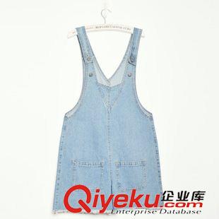 4月下旬新款 2015夏季新款韓版牛仔背帶短褲潮女吊帶連體褲寬松顯瘦短褲#2035原始圖片2