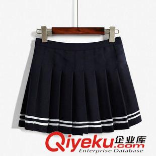 5月 上旬新款 韓國東大門學(xué)院風(fēng)高腰百褶裙英倫風(fēng)海軍風(fēng)百褶裙短裙半身裙傘裙潮原始圖片2