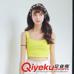 5月 上旬新款 2015韓國東大門新款原宿甜美可愛熒光糖果色吊帶胸墊胸衣背心潮原始圖片2