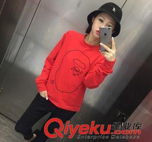 單款衛(wèi)衣 2015秋冬款新款潮情侶衛(wèi)衣猿人原宿套頭打底衛(wèi)衣潮原始圖片2