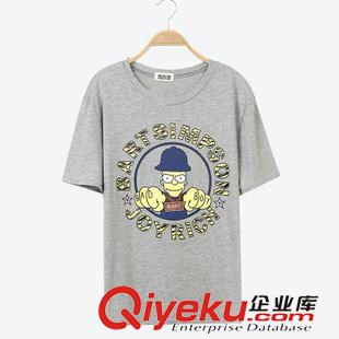 主推三【T恤系列】 2015新款韓版圓領(lǐng)休閑小鹿梅花鹿圖案英文字母印花短袖寬松T恤