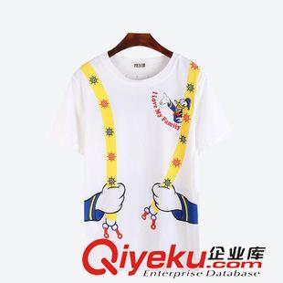 主推三【T恤系列】 2015復(fù)古簡單百搭撞色拼接袖寬松顯瘦大版大碼短袖T恤打底衫女