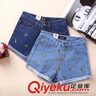 短褲 2015韓國東大門韓版女裝水果香蕉菠蘿胡蘿卜刺繡休閑牛仔短褲女褲原始圖片2