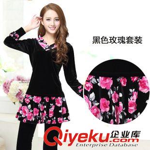 長(zhǎng)袖舞蹈服 刻紛 2015新款廣場(chǎng)舞服裝 舞蹈服秋冬金絲絨 套裝 秋冬裙褲 女原始圖片2