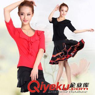 中袖舞蹈服 2015廣場舞服裝夏季新款套裝 中老年舞蹈服短裙網(wǎng)上中袖上衣女