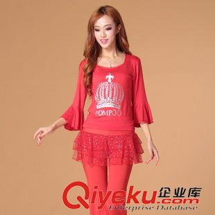 中袖舞蹈服 刻紛 楊藝格格廣場(chǎng)舞服套裝短袖印花舞衣網(wǎng)紗裙褲拉丁舞蹈演出服原始圖片3