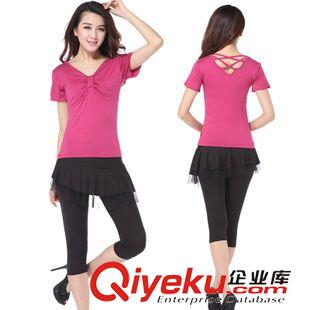 短袖舞蹈服 刻紛蘭草莞兒廣場舞服裝套裝拉丁舞短袖上衣七分褲表演成人舞蹈服原始圖片3