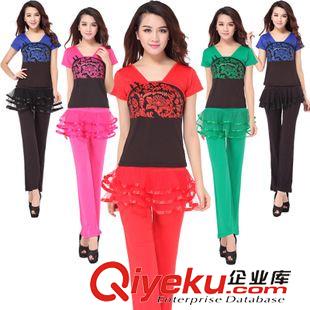 短袖舞蹈服 刻紛 小蘋果舞蹈服廣場(chǎng)舞蹈服套新款長(zhǎng)短袖裙褲廣場(chǎng)舞套裝