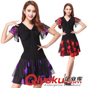 短袖舞蹈服 刻紛 健身體美健操 格格楊藝廣場舞服裝新款套裝修身裙中褲舞蹈服