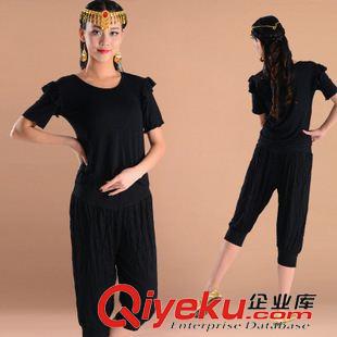 成人肚皮舞套裝 大碼瑜伽服套裝短袖女 秋冬季燈籠褲健身跳操服裝夏季七分褲