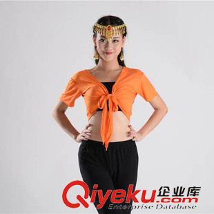 成人肚皮舞上裝 新款特價(jià) 肚皮舞服裝瑜伽 練習(xí)服演出服 綁帶肚皮舞短袖上衣原始圖片2